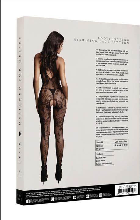 Image du produit Le Désir Criss Cross Neck Bodystocking - O/S (Taille unique)