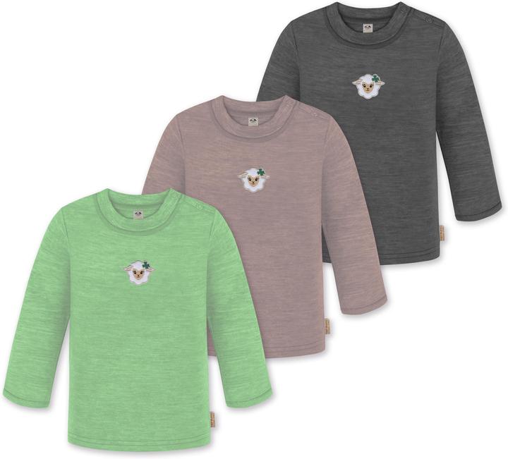 Image du produit Normani Lot de 3 manches longues bébé mérinos "Taupo" - 9475 (110)