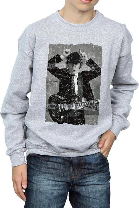 Actual product image AC/DC Boys Angus Young Distressed Photo Sweatshirt (128)