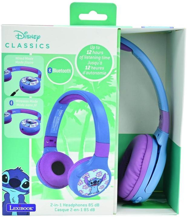 Actual product image Lexibook 2-in-1 Bluetooth/cable headphones Stitch Blue