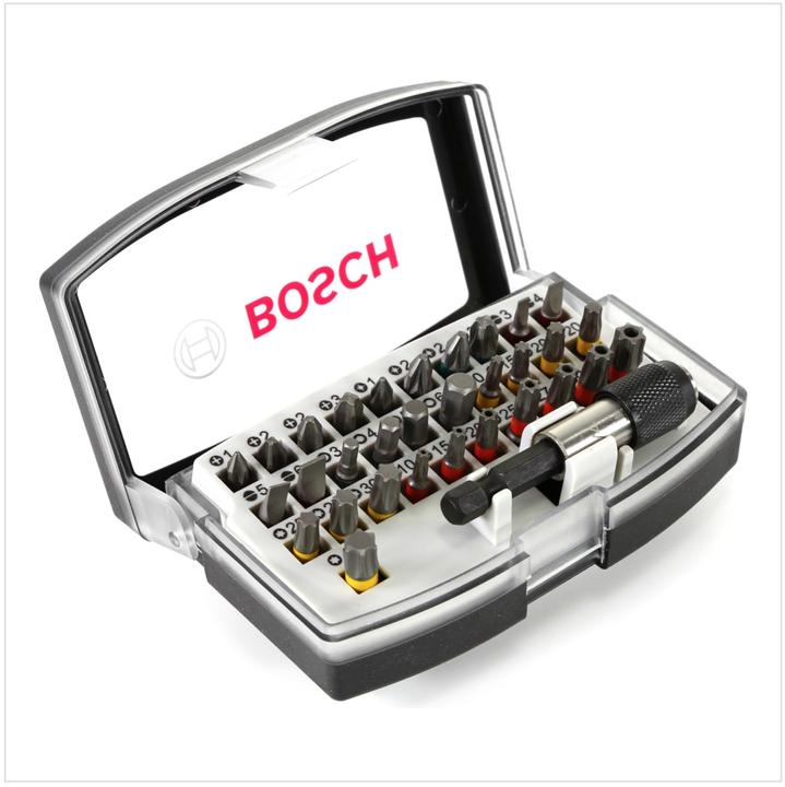 Actual product image Bosch Professional Zubehör Bit Set 32 pieces Accessories 2 (Cross Phillips PH M1, Cross Pozidriv PZ M1, Cross Pozidriv PZ M2, Cross Phillips PH M3, Cross Pozidriv PZ M3, Hexagon socket TX with hole M10, Hexagon socket TX With hole M25, Hexagon socket TX with hole M27, Hexagon socket TX with hole M30, Hexagon socket TX With hole M40, Hexagonal (hexagonal) M3)