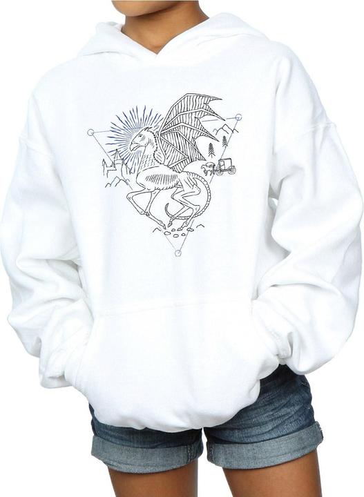 Actual product image Girls Thestral Line Art Hoodie (140, 146)