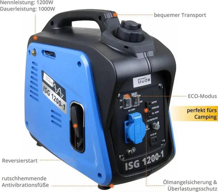 Produktbild Güde Stromerzeuger (1200 W, 3 l)