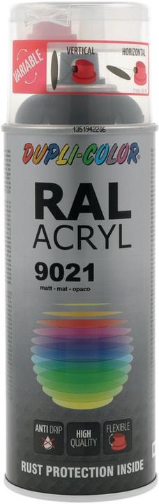 Dupli-Color Acryllack matt RAL 9021 teerschwarz (Teerschwarz, 0.40 l)