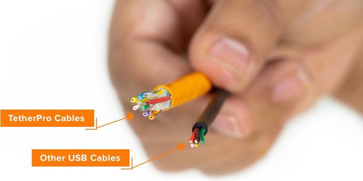 Actual product image Tether Tools TetherPro, USB-C/Mini-B 2.0 Kabel, 4.6 m USB-C / 2.0 Mini-B, 4.6 m, Schwarz (4.60 m, USB 2.0)