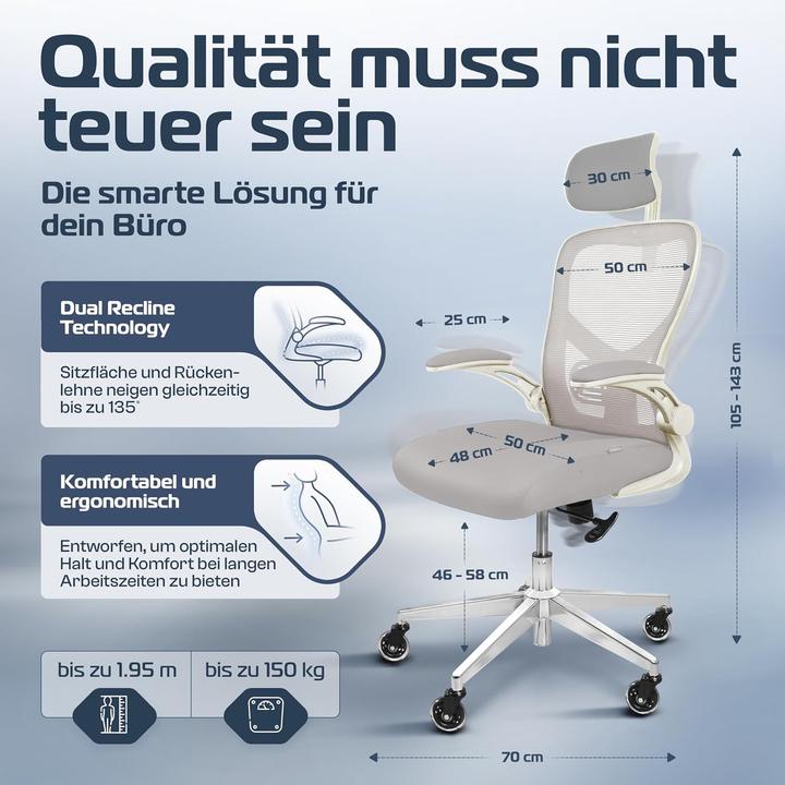 Immagine prodotto Clouvou Ergonomischer Schreibtischstuhl