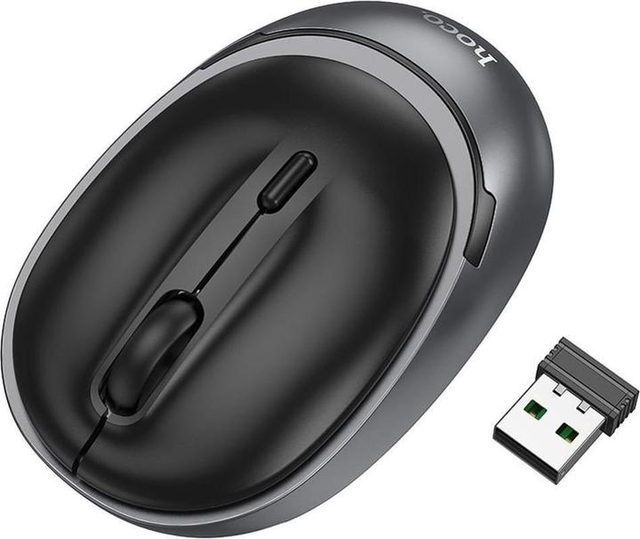 Image du produit Hoco Headphone with microphone computer wireless mouse 2,4G 1600 dpi GM34 black metal gray (Sans fil)
