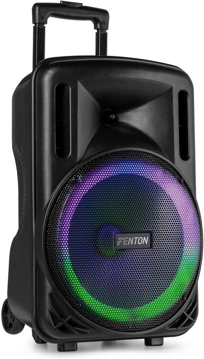 Actual product image Fenton Speaker Bluetooth - FT12LED MK2 karaoke box met LEDâ€™s, accu en microfoon - Voor (Active)