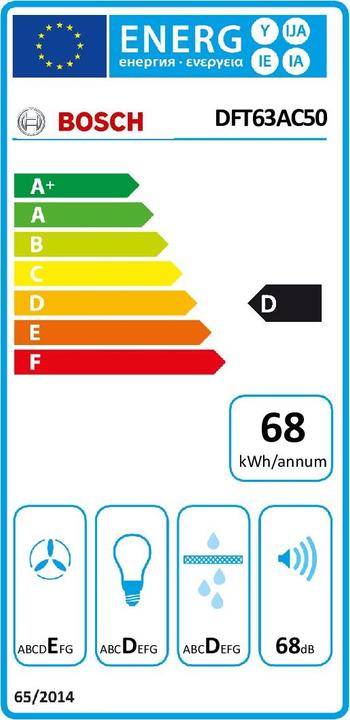 Energielabel Bosch Hausgeräte Serie 4 DFT63AC50 (Platte schermkap)