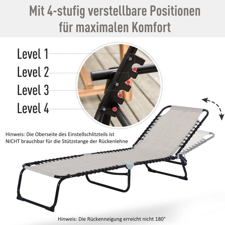 Immagine prodotto Outsunny Lettino pieghevole con funzione di ripiegamento (197 cm)