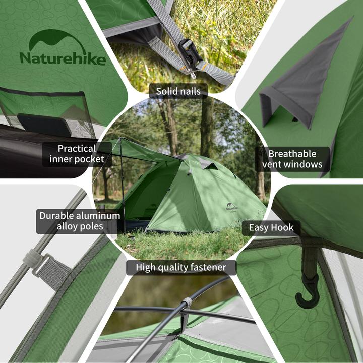 Immagine prodotto Naturehike Namiot Serie P 3 UV NH18Z033-P-Verde bosco (2.30 kg, 3 persone)