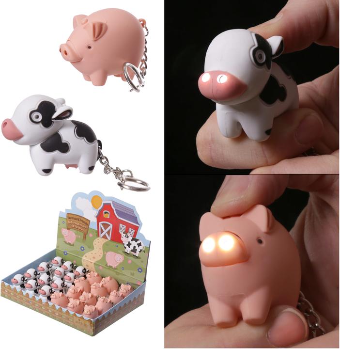 Immagine prodotto Puckator Portachiavi LED con suono della mucca e del maiale della fattoria