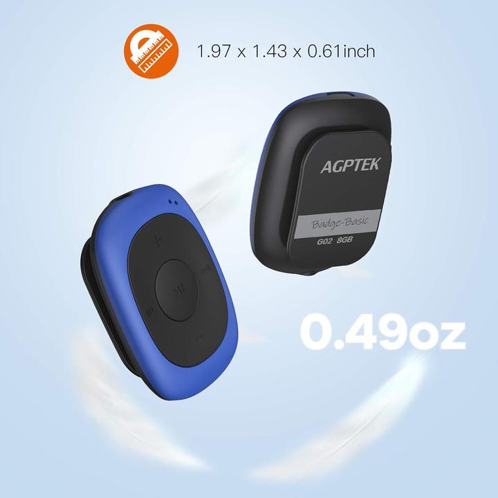 Agptek Lettore MP3 Mini Clip SML (8 GB)