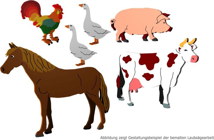 Actual product image Fretsaw template farm animals