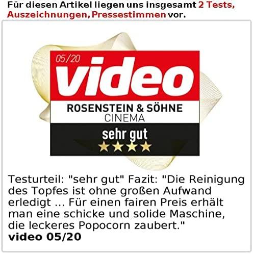 Image du produit Rosenstein & Söhne Machine à pop-corn professionnelle "Cinema" avec chariot en design rétro