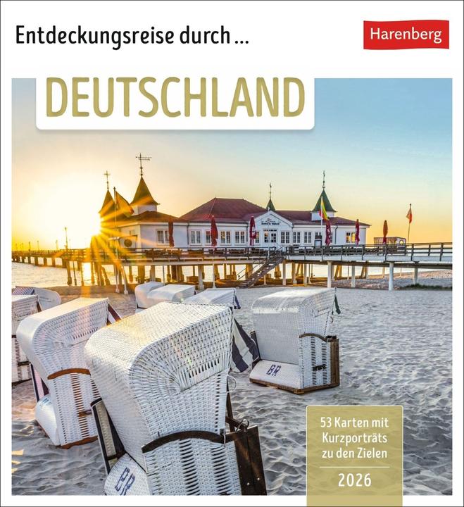 Immagine prodotto Harenberg Entdeckungsreise durch Deutschland Postkartenkalender 2026 - 53 Karten mit Kurzporträts zu den (Tedesco)