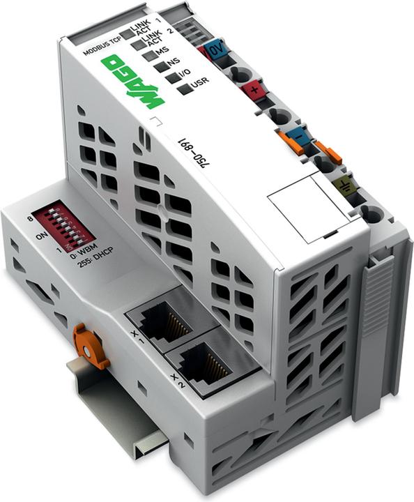 Actual product image Wago 750-891 - Modbus Cotroller TCP 4th Generation 2x ETHERNE light grey