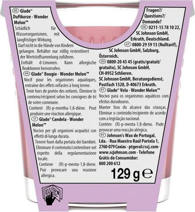 Image du produit Glade Duftkerze 129g Wondermelon (129 g)