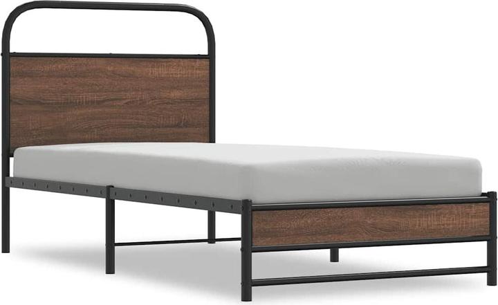 Produktbild VidaXL Bettgestell ohne Matratze 100x190 cm Braun Eichen-Optik (100 x 190 cm)