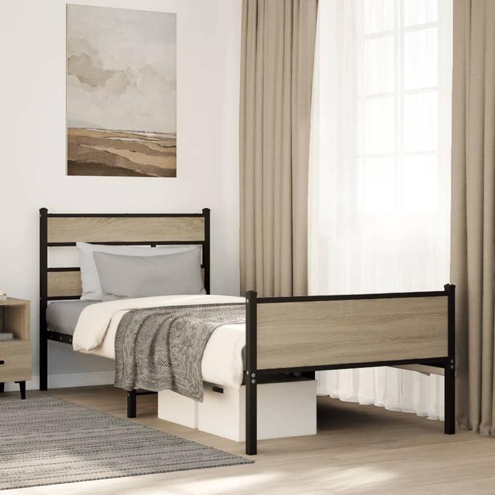 Actual product image VidaXL Bed frame Bed single bed without mattress 90x190 cm wood-based material (90 x 190 cm)
