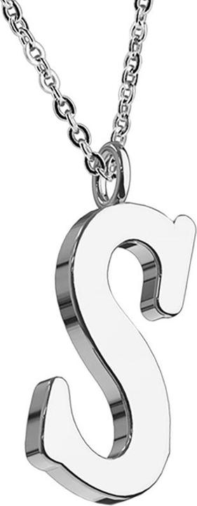 Actual product image Star Piercing Chain silver pendant letter S (without brass, Surgical steel 316L)
