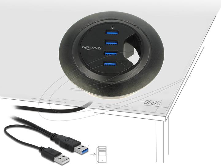 Produktbild Delock Tisch-Hub 4 Port USB 3.0 (USB-A, 4 Ports)