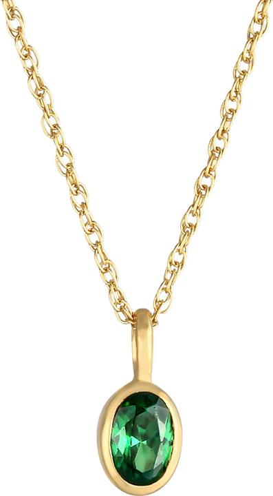 Elli Kristall Kette (925 Sterling Silber vergoldet, Zirkonia, 45 cm)