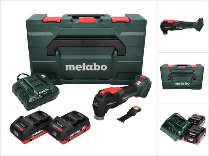 Productafbeelding Metabo MT 18 LTX BL QSL Accu Multitool 18 V Brushless Starlock Plus + 2x accu 4.0 Ah + lader + m