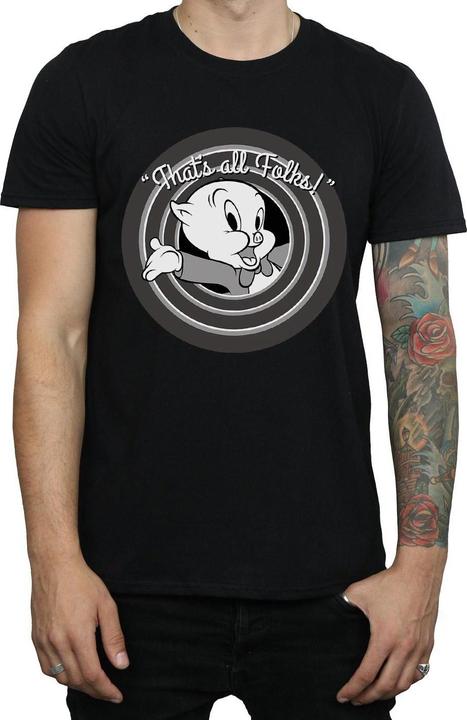 Immagine prodotto Looney Tunes Maglietta uomo That's All Folks Porky Pig in cotone (S)