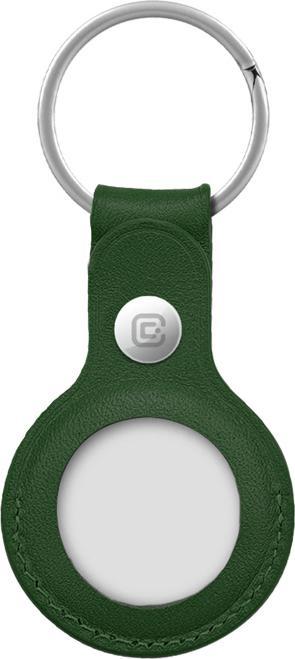 Crong Leather Case with Key Ring - Skórzany brelok do Apple AirTag (zielony)