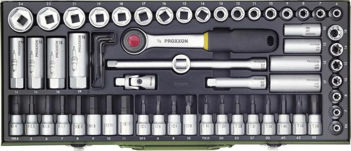 Proxxon Ensemble super compact à cliquet, 65 pièces (3/8")