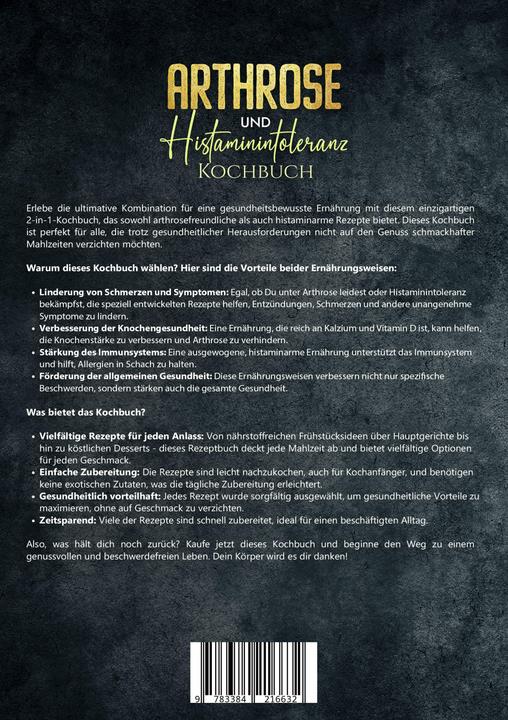Immagine prodotto Ricettario per l'osteoartrite e l'intolleranza all'istamina (Tedesco, Carina Lehmann, 2024)