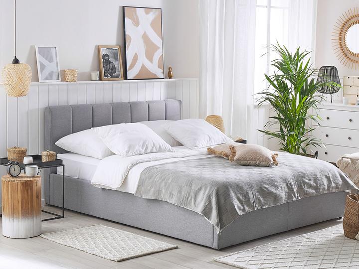 Immagine prodotto Beliani Letto imbottito grigio chiaro con rete pieghevole 160 x 200 cm DREUX (160 x 200 cm)