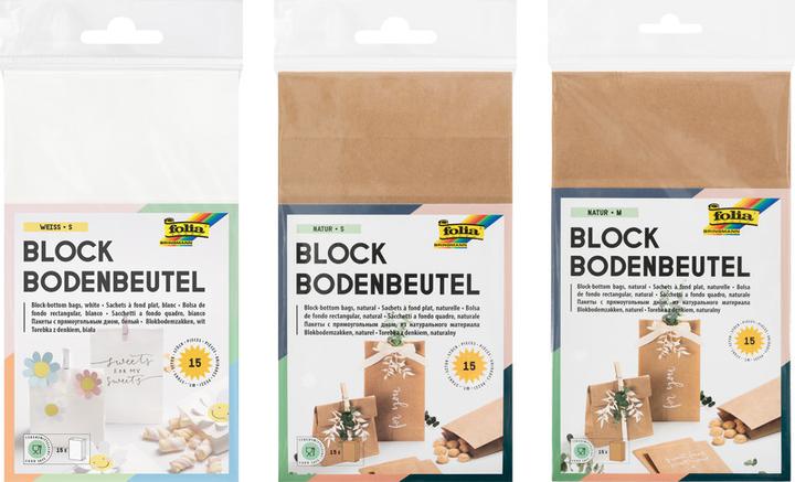 Actual product image Folia Block bottom bag Nature (Gift bag, 15 x)