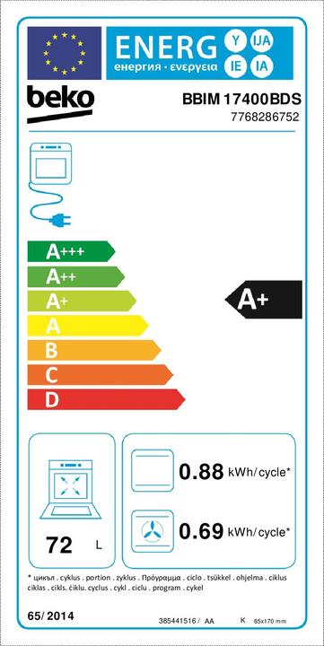 Energy Label Beko BBIM17400BDS