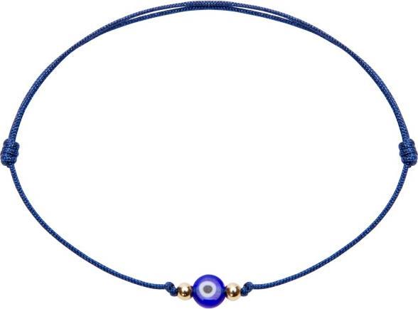 Produktbild HCA Armband - "Magic Eye" - Blau (Stoff Augen aus Kunststoff, Kugeln aus Edelstahl, Nickelallergiefrei)