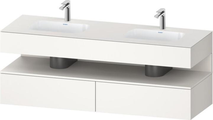 Produktbild Duravit Qatego Einbauwaschtisch mit Konsolenwaschtischunterbau, 1600x550x600mm, Nische Weiss Superma