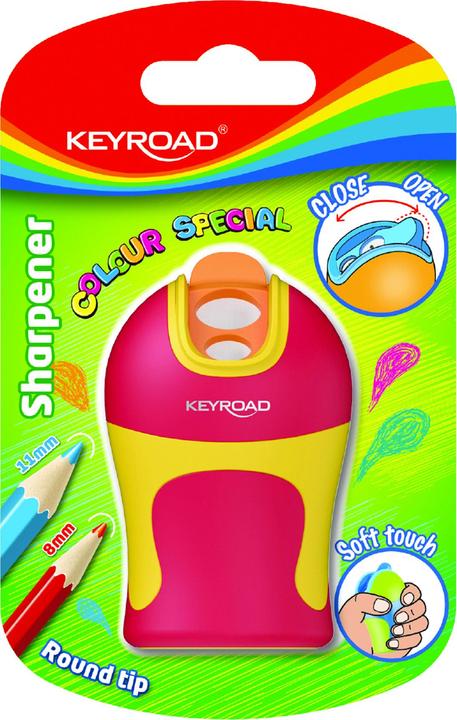 Produktbild Keyroad Colour special soft touch spitzer, kunststoff, doppelt, abgerundete spitze, blister, farbmischung