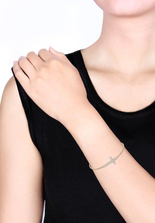 Produktbild Elli mit Kreuz Symbol verziert mit Kristallen (16 cm, Sterling Silber)