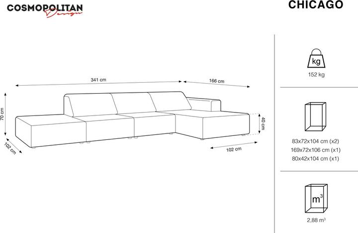 Actual product image Cosmopolitan Design Chicago (Corner sofa)