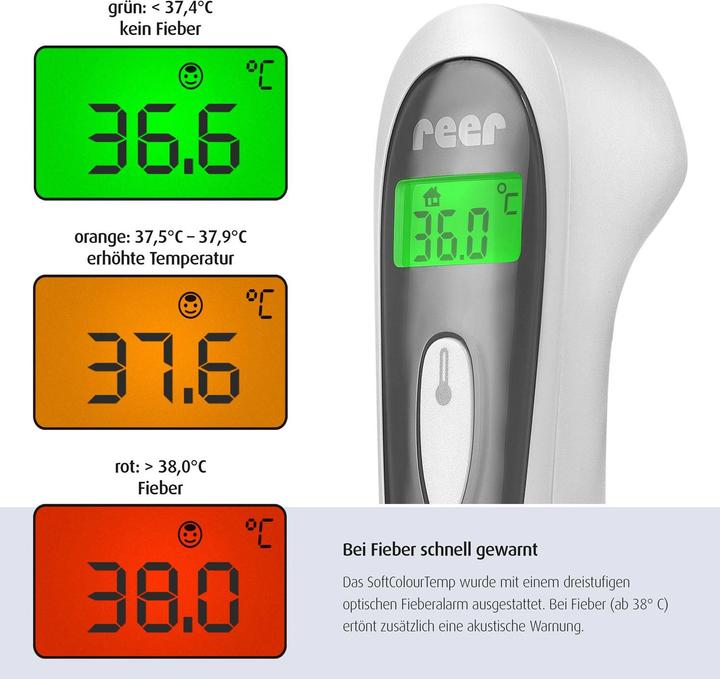 Produktbild Reer Colour SoftTemp 3in1 kontaktloses Infrarot Thermometer (Berührungslos, Stirn)