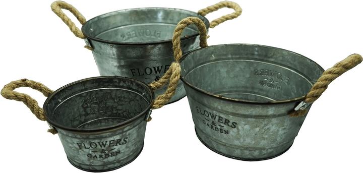 Actual product image HTI-Living Plant pot zinc, round, 3 pieces (25 cm)