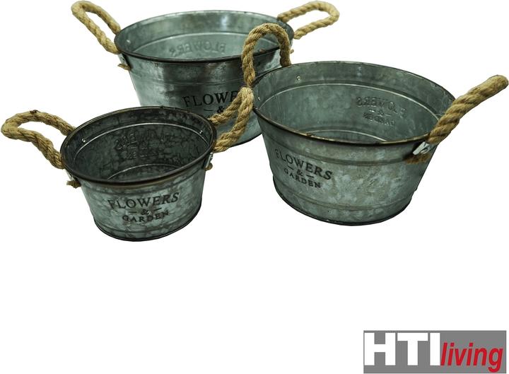 Actual product image HTI-Living Plant pot zinc, round, 3 pieces (25 cm)