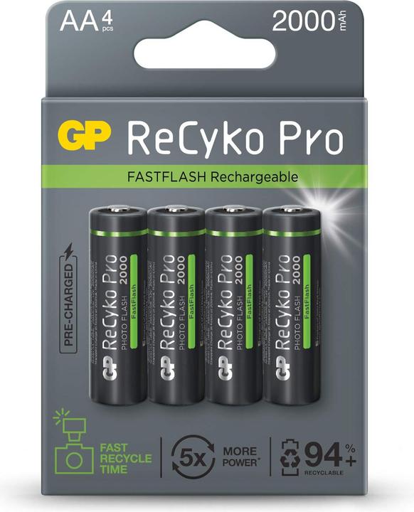 Produktbild GP Batteries ReCyko Pro AA/Mignon (4 Stk., AA, 2000 mAh)
