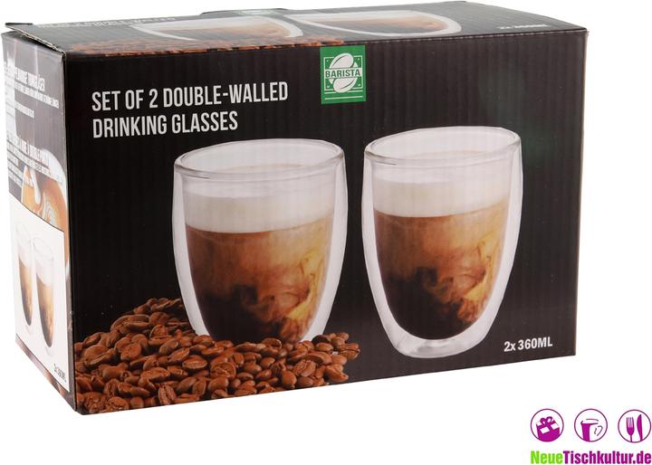 Produktbild neuetischkultur 2er Set doppelwandige Thermogläser ohne Henkel (300 ml, 2 x)