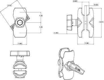 Productafbeelding Rammount RAM dubbele knikarm