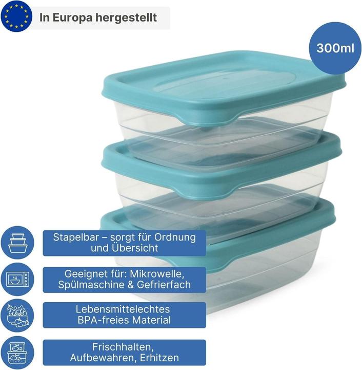 Immagine prodotto Hobby 3er-Set Aufbewahrungsdosen Frischhaltedosen Vorratsdosen Stapeldosen (0.30 l)