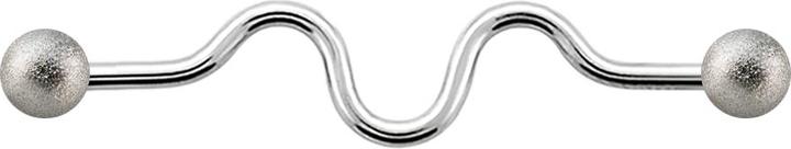Immagine prodotto Star Piercing Barbell argento a zig zag con due palline macchiate (senza ottone, Acciaio chirurgico 316L)
