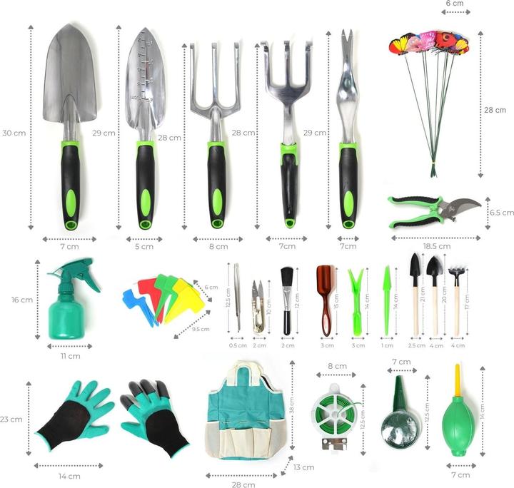 Image du produit Hermex Set d'outils de jardinage 41 pièces avec sac Entretien du jardin Outils de jardinage