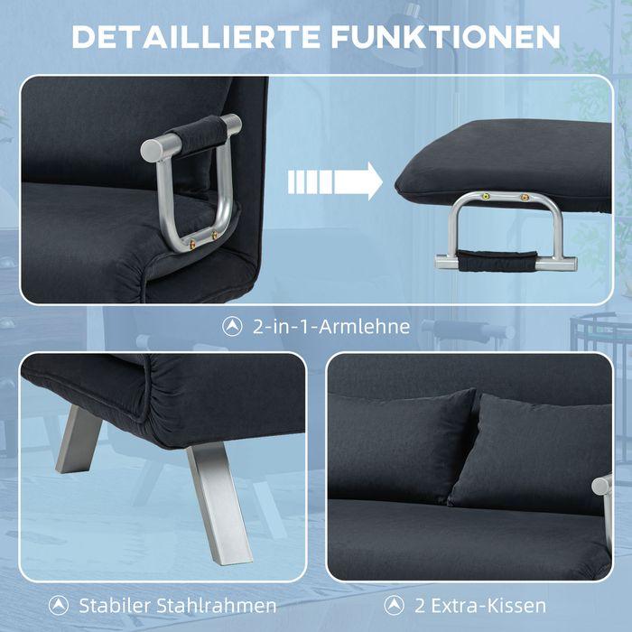 Produktbild Swisshandel24 2-Sitzer Sofa mit Schlaffunktion, Schlafsofa mit Verstellbarer Rückenlehne (2-Sitzer)